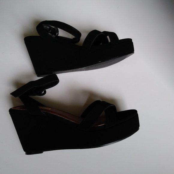 ladies sandals x2b platform sandals Women\'s Platform Sandals, X2B, 7, Black Velvet